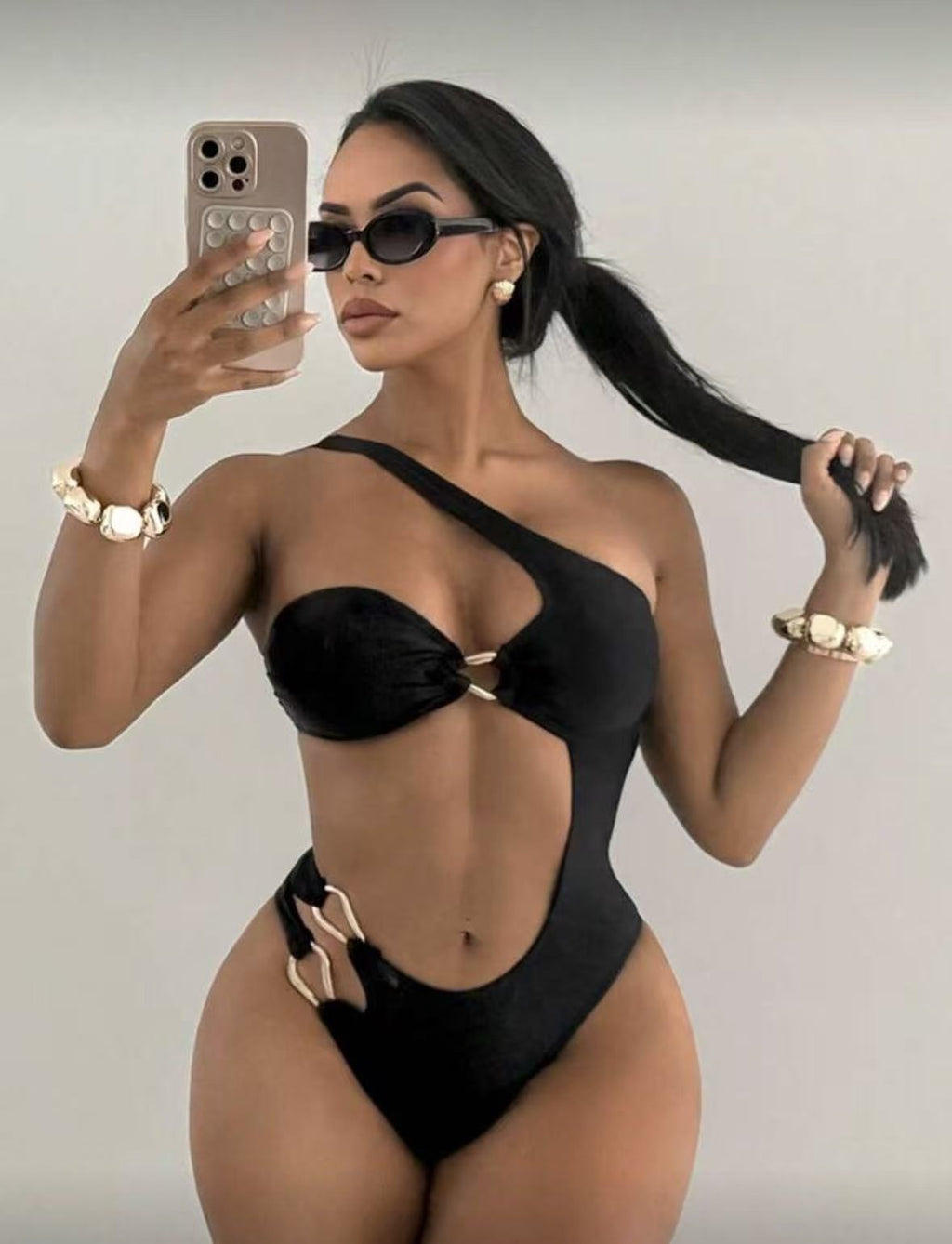 👙 One-Piece Tube Top Bikini — Sexy Backless Swimsuit in 3 Colors