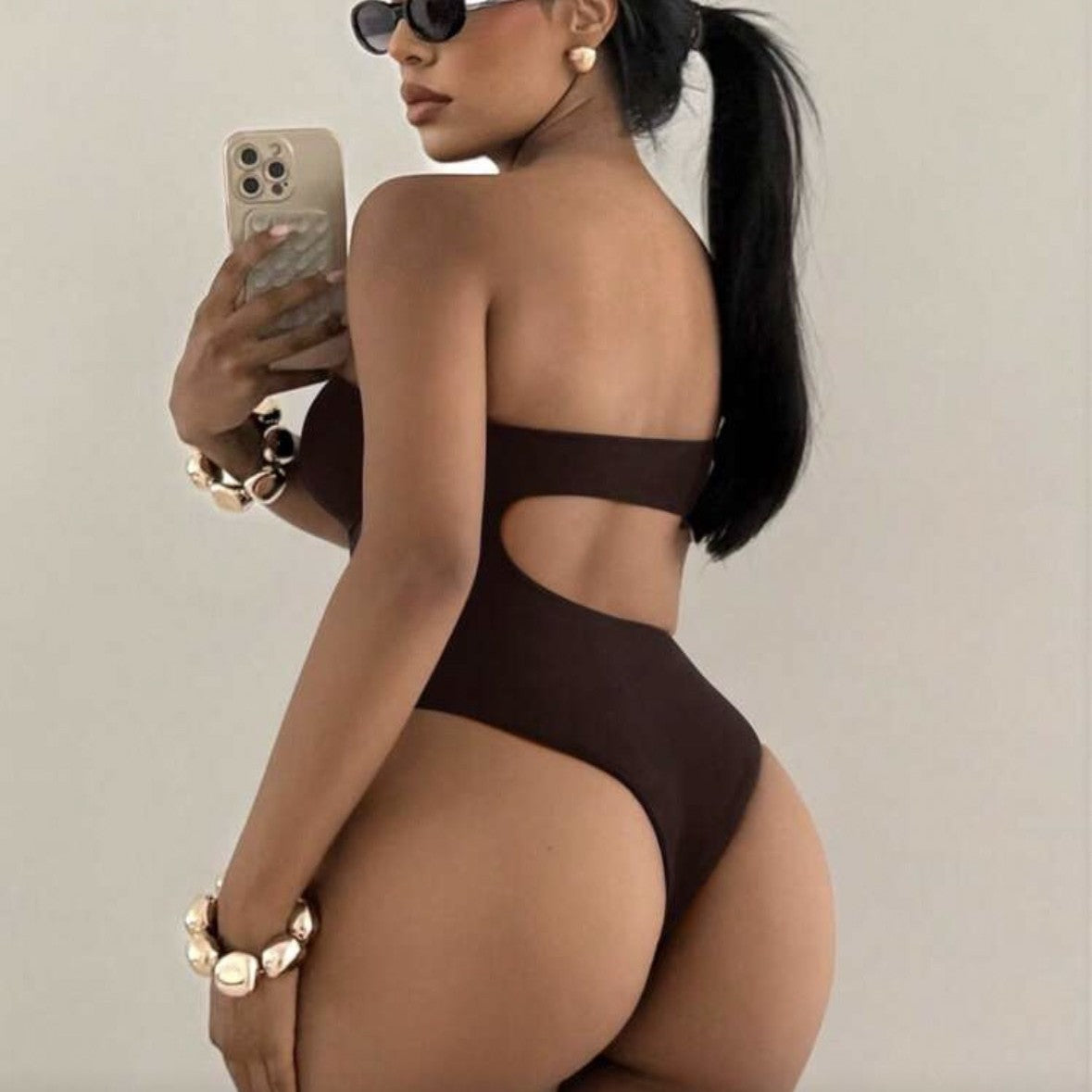 👙 One-Piece Tube Top Bikini — Sexy Backless Swimsuit in 3 Colors