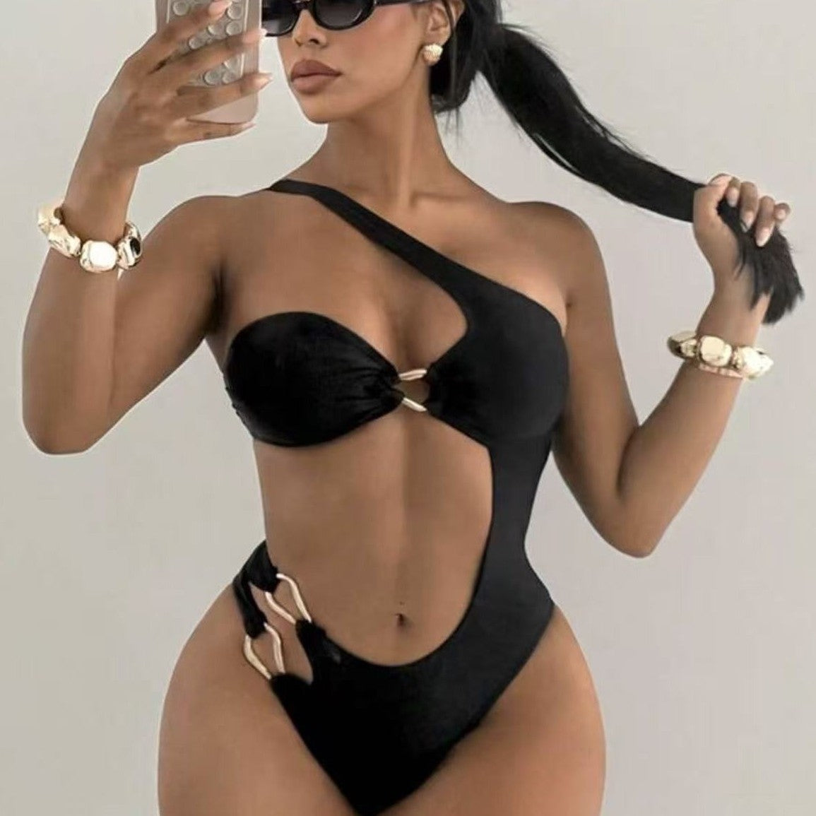 👙 One-Piece Tube Top Bikini — Sexy Backless Swimsuit in 3 Colors