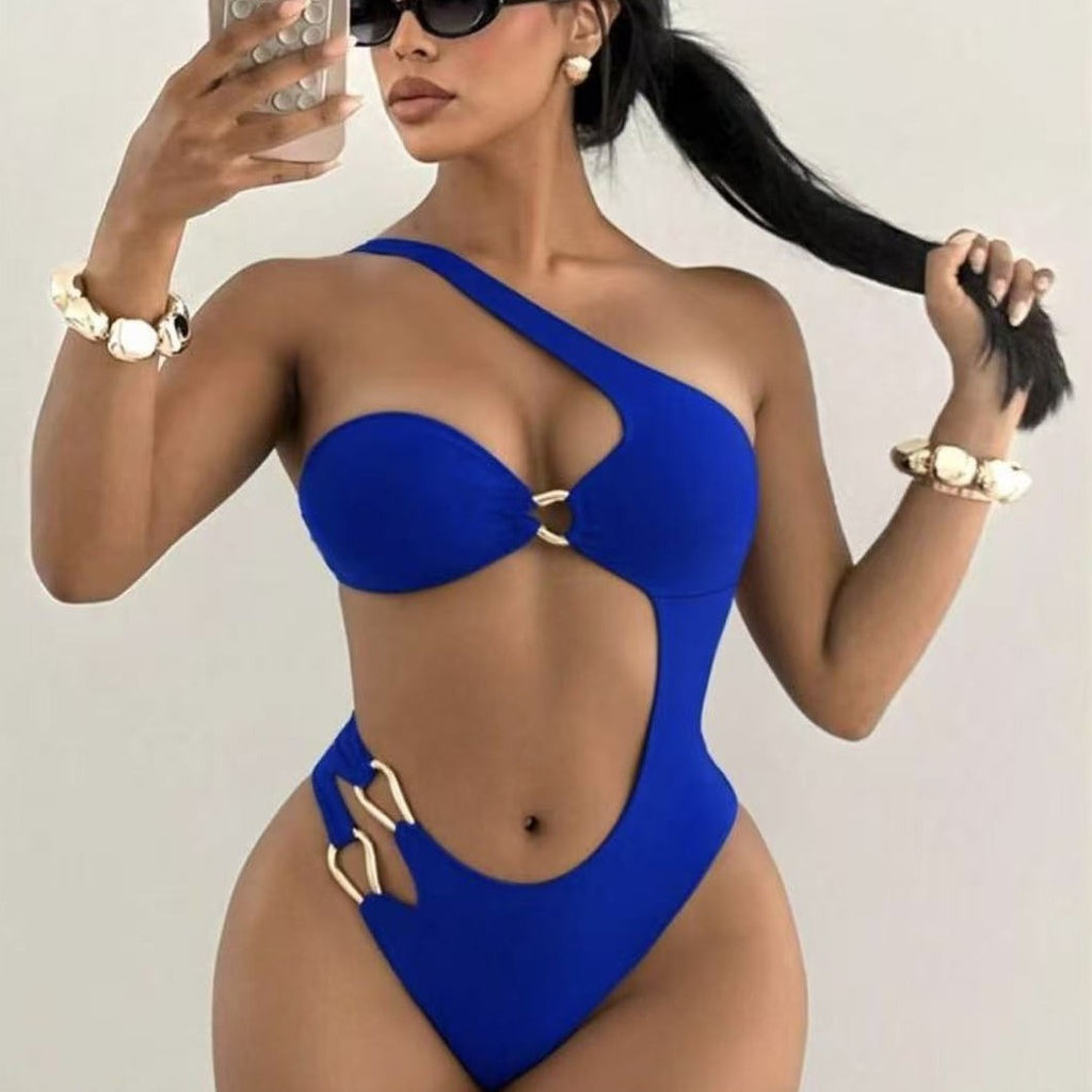 👙 One-Piece Tube Top Bikini — Sexy Backless Swimsuit in 3 Colors